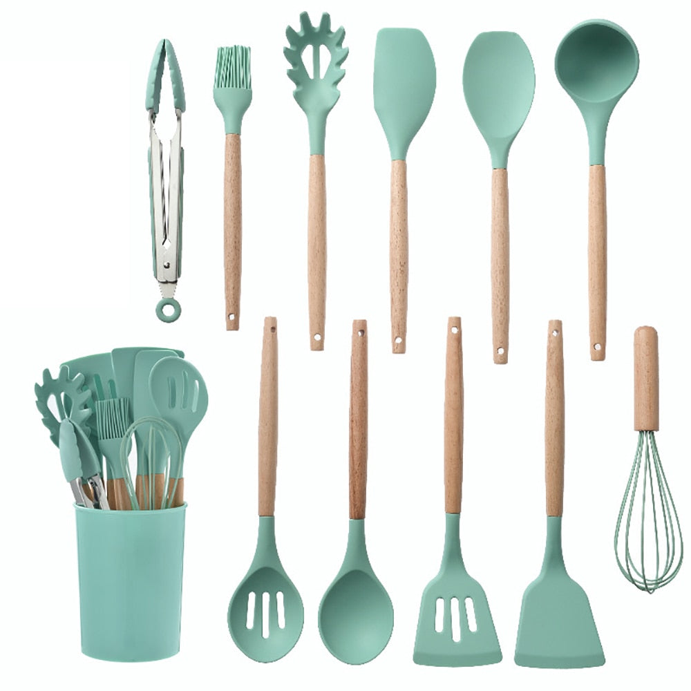 Silicone Kitchenware Cooking Utensils Set - Complete Non-Stick Tools | Versatile and Durable