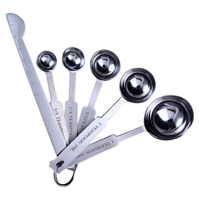 Stainless Steel Measuring Cups and Spoons Set - All-in-One Kitchen Measuring Tools