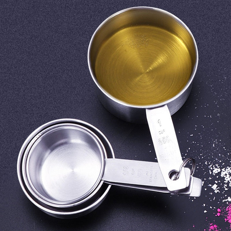 Stainless Steel Measuring Cups and Spoons Set - All-in-One Kitchen Measuring Tools