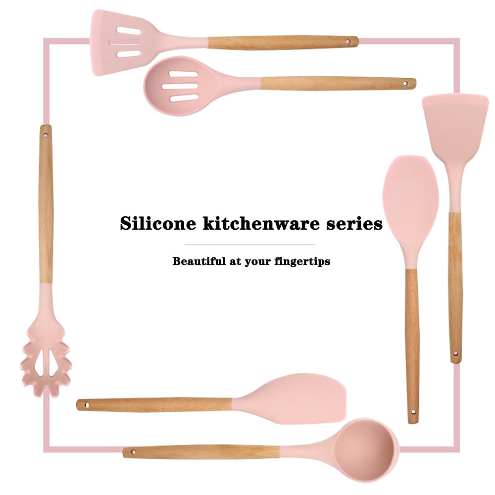 Silicone Kitchenware Cooking Utensils Set - Complete Non-Stick Tools | Versatile and Durable