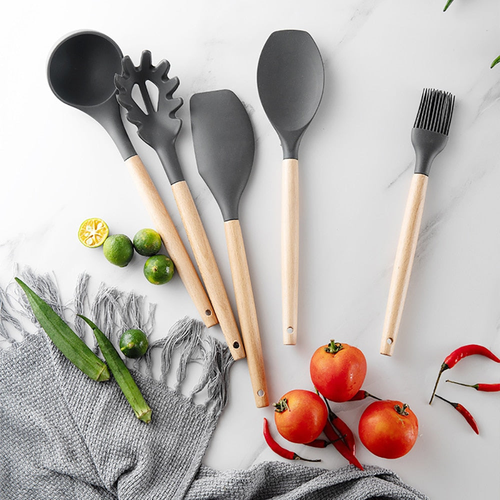 Silicone Kitchenware Cooking Utensils Set - Complete Non-Stick Tools | Versatile and Durable