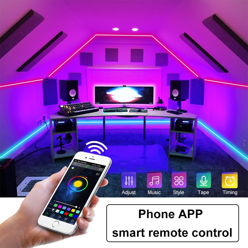 Smart Control LED Strip Lights: Wi-Fi and Remote Options for Colorful Home Decoration