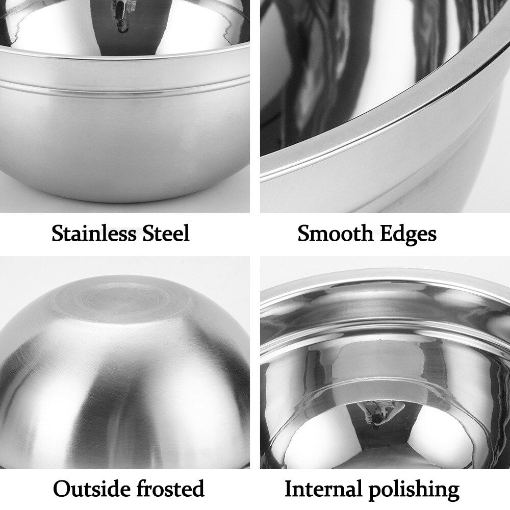 VersaServe Stainless Steel Bowls: 6-Piece Nesting Set for Cooking, Salad Prep, and Food Storage