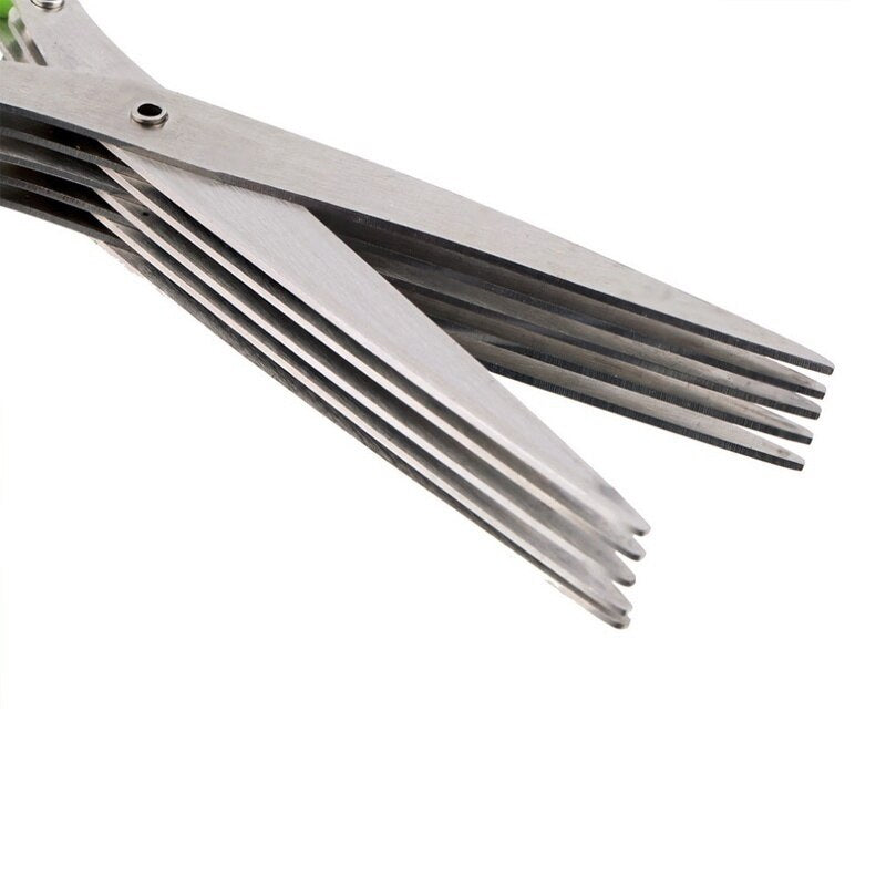 5-Blade Stainless Steel Herb Cutter - Effortlessly Cut Rosemary, Scallions, and More