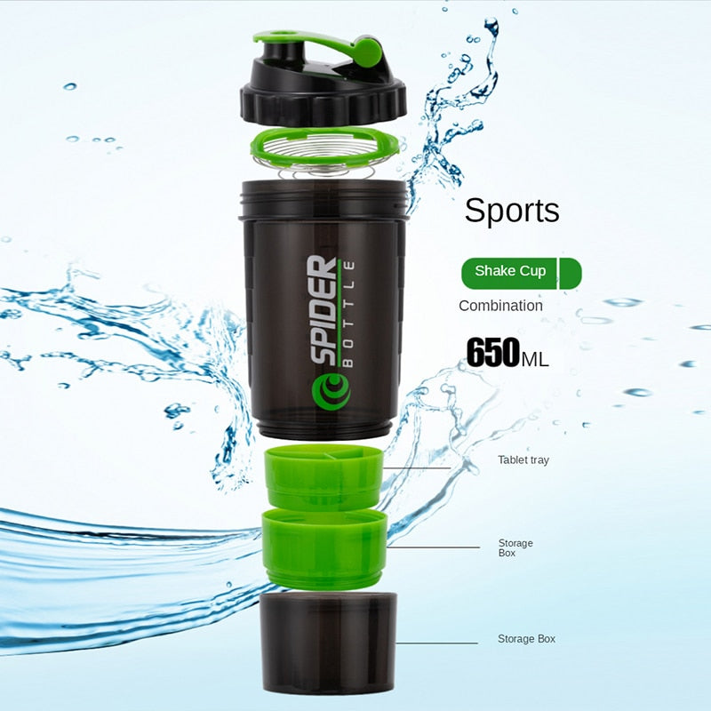 Spider Bottle Protein Mixer: Advanced 3-Layer Shaker for Smooth Blends