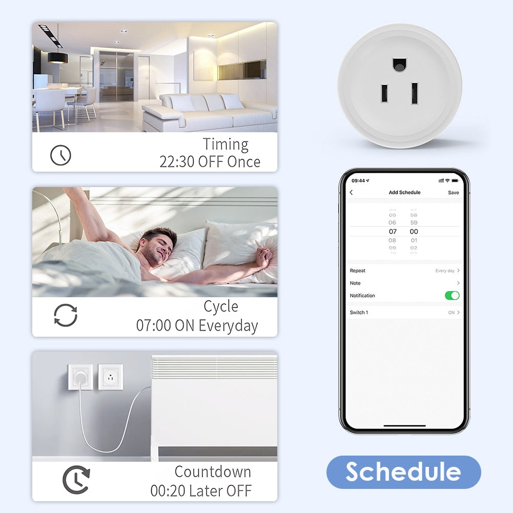 Tuya WiFi Smart Plug: Ultimate Smart Home Convenience with App and Voice Control (Works with Alexa and Google Home)