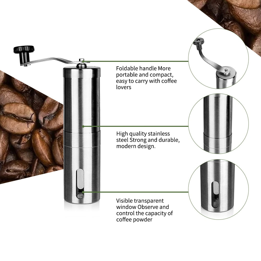 Precision Grind: Manual Coffee Grinder for French Press, Mini Handheld, K-Cup Compatible