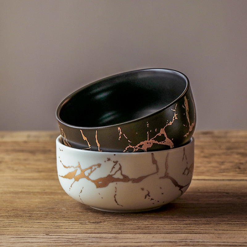 Nordic Marble Ceramic Bowl: Timeless Elegance for Stylish Dining