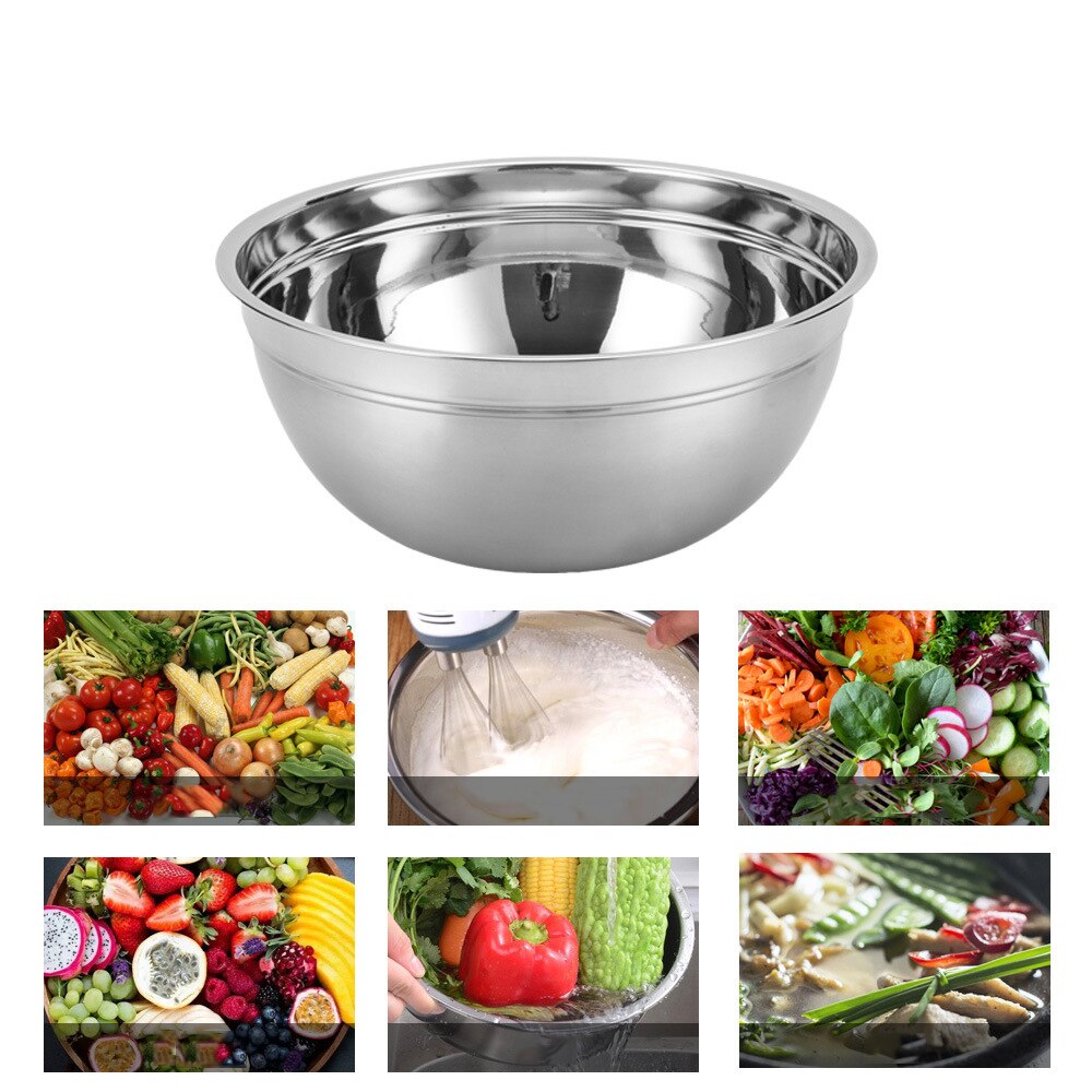 VersaServe Stainless Steel Bowls: 6-Piece Nesting Set for Cooking, Salad Prep, and Food Storage