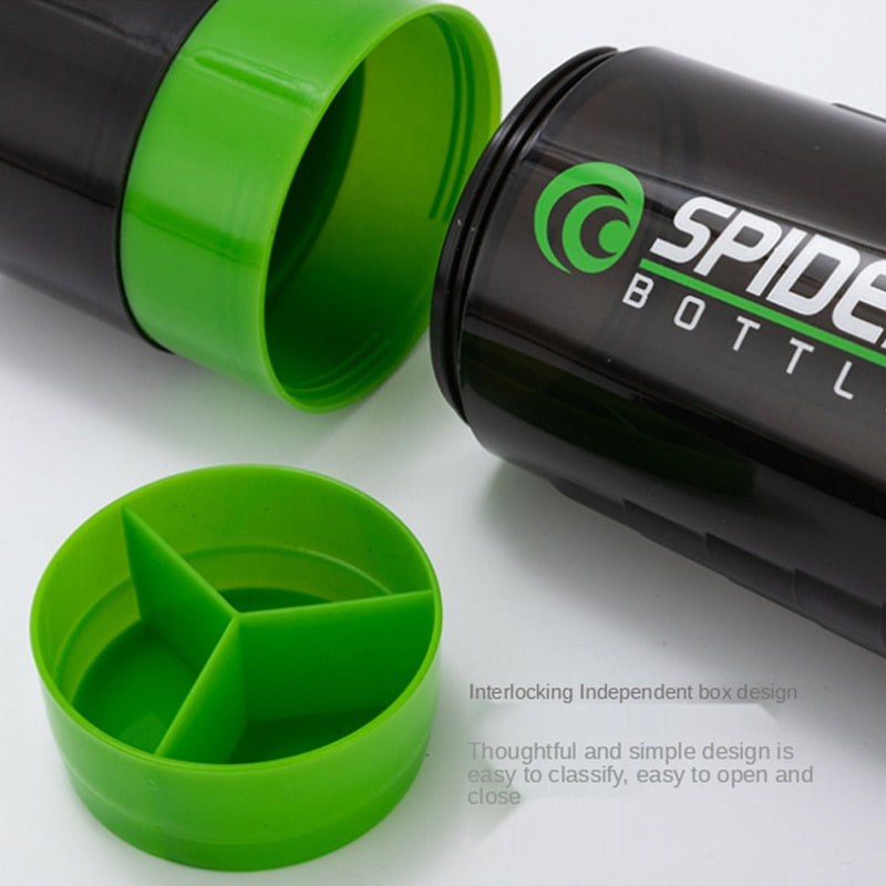 Spider Bottle Protein Mixer: Advanced 3-Layer Shaker for Smooth Blends