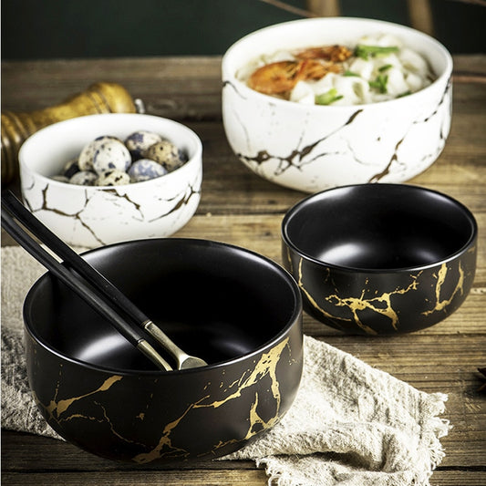 Nordic Marble Ceramic Bowl: Timeless Elegance for Stylish Dining