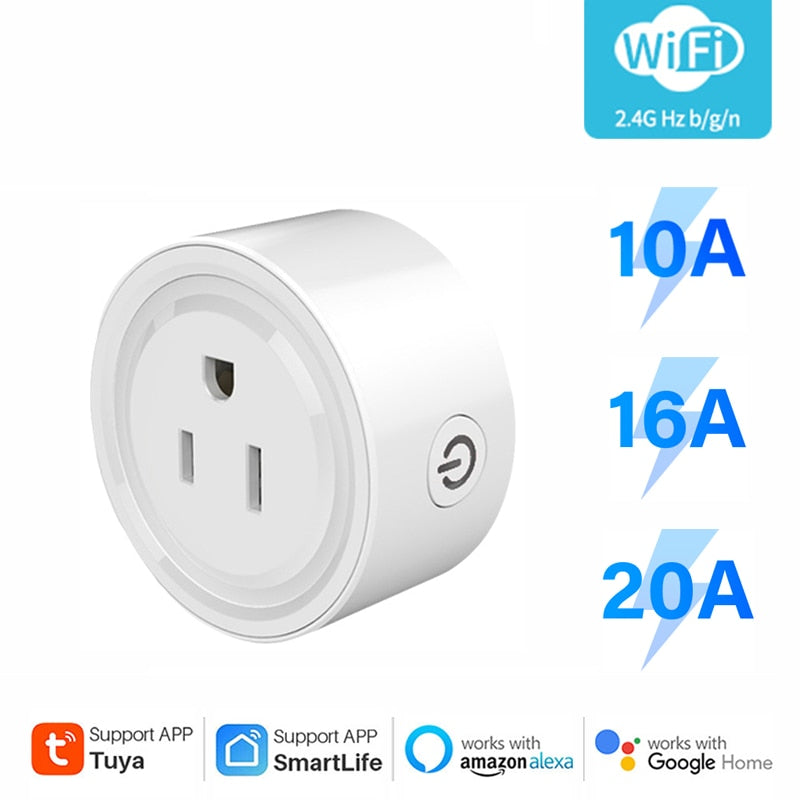 Tuya WiFi Smart Plug: Ultimate Smart Home Convenience with App and Voice Control (Works with Alexa and Google Home)