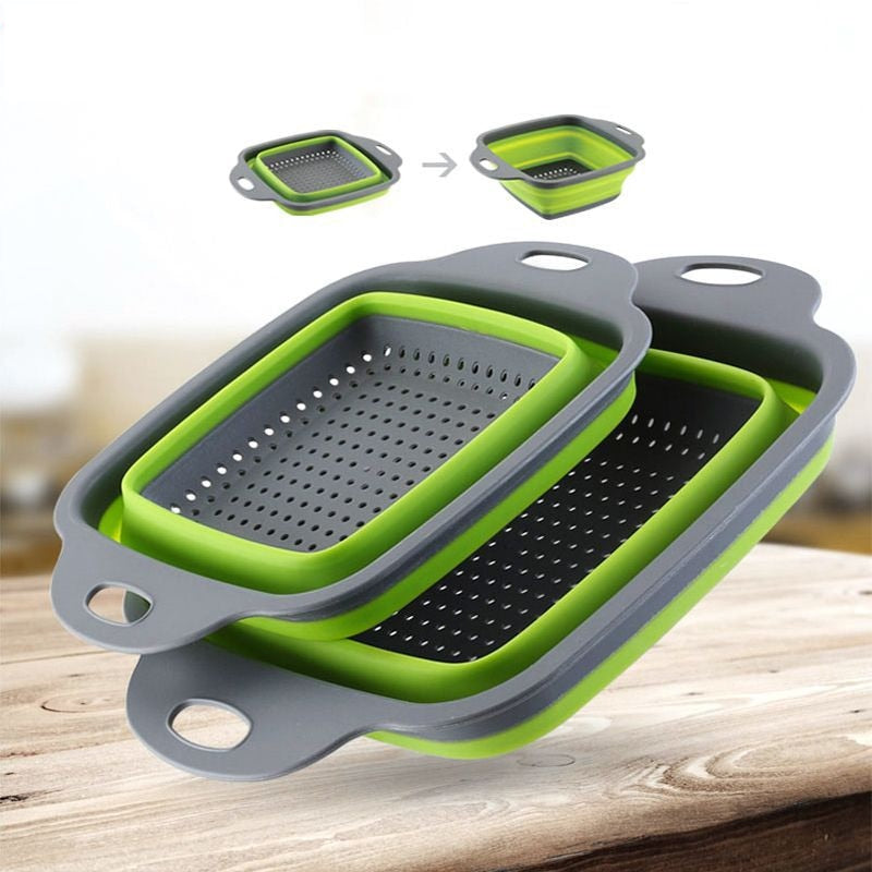 FlexiFold Collapsible Strainer: Foldable Kitchen Colander for Easy Draining