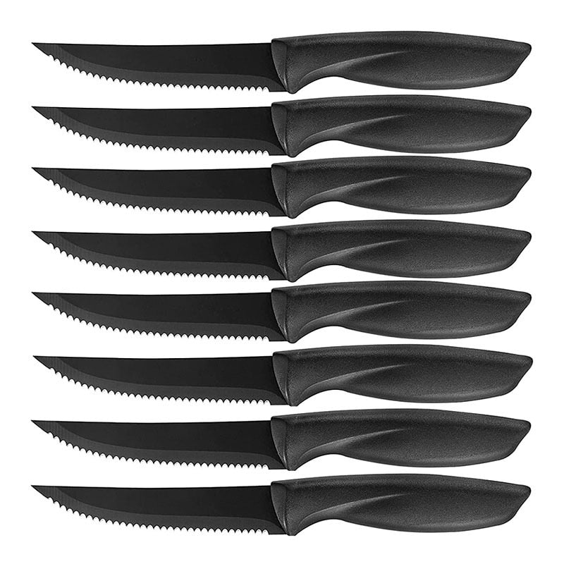 PrimeCut Steak Knife Set: Premium Stainless Steel, Ergonomic Design, Serrated Blades (4/6/8Pcs)