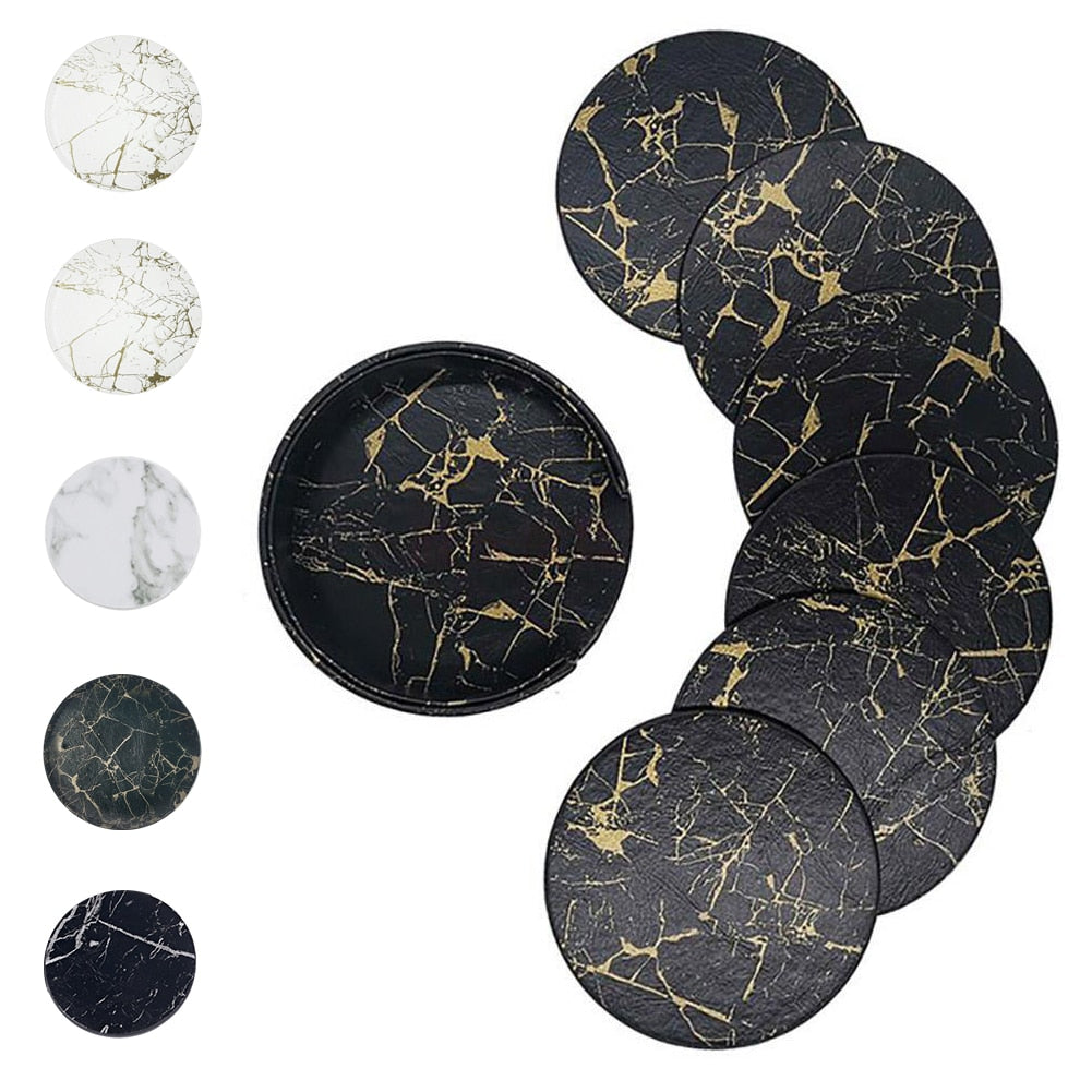 Marble Coaster Set: Stylish Drink Mats for Hot and Cold Beverages (6pcs)